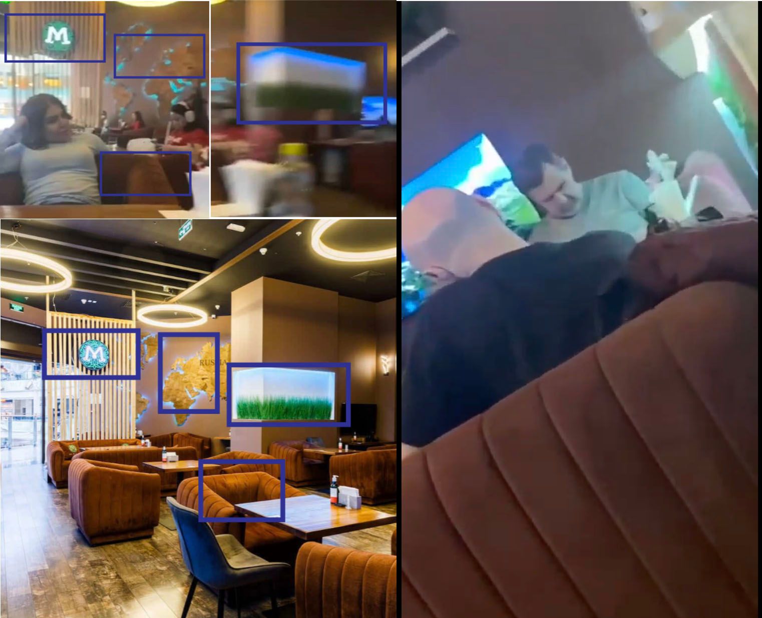 مطابقة لقطات من المقطع مع صورة للمقهى منشورة على الانترنت